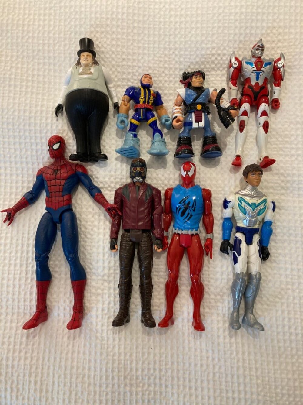 Action Figure Lot 8 Vintage 1994 Servo Gridman Marvel Spider-Man Rescue Heroes